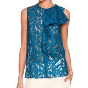 Stella McCartney Rochelle Blue Lace Ruffle NWT Top